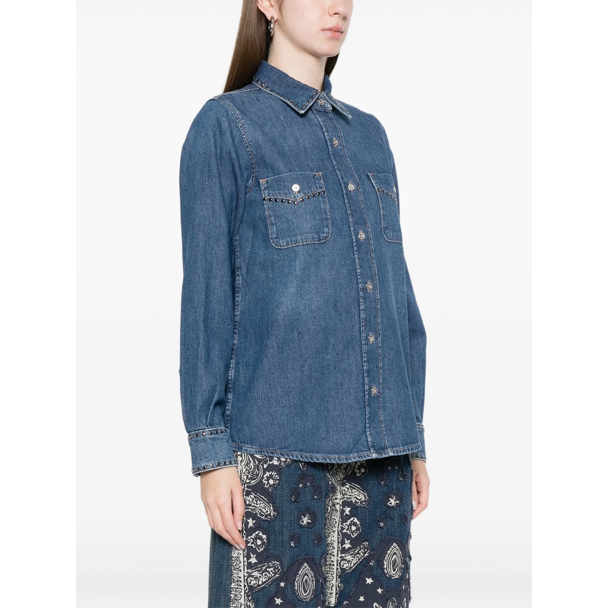 studded denim shirt - Img 3
