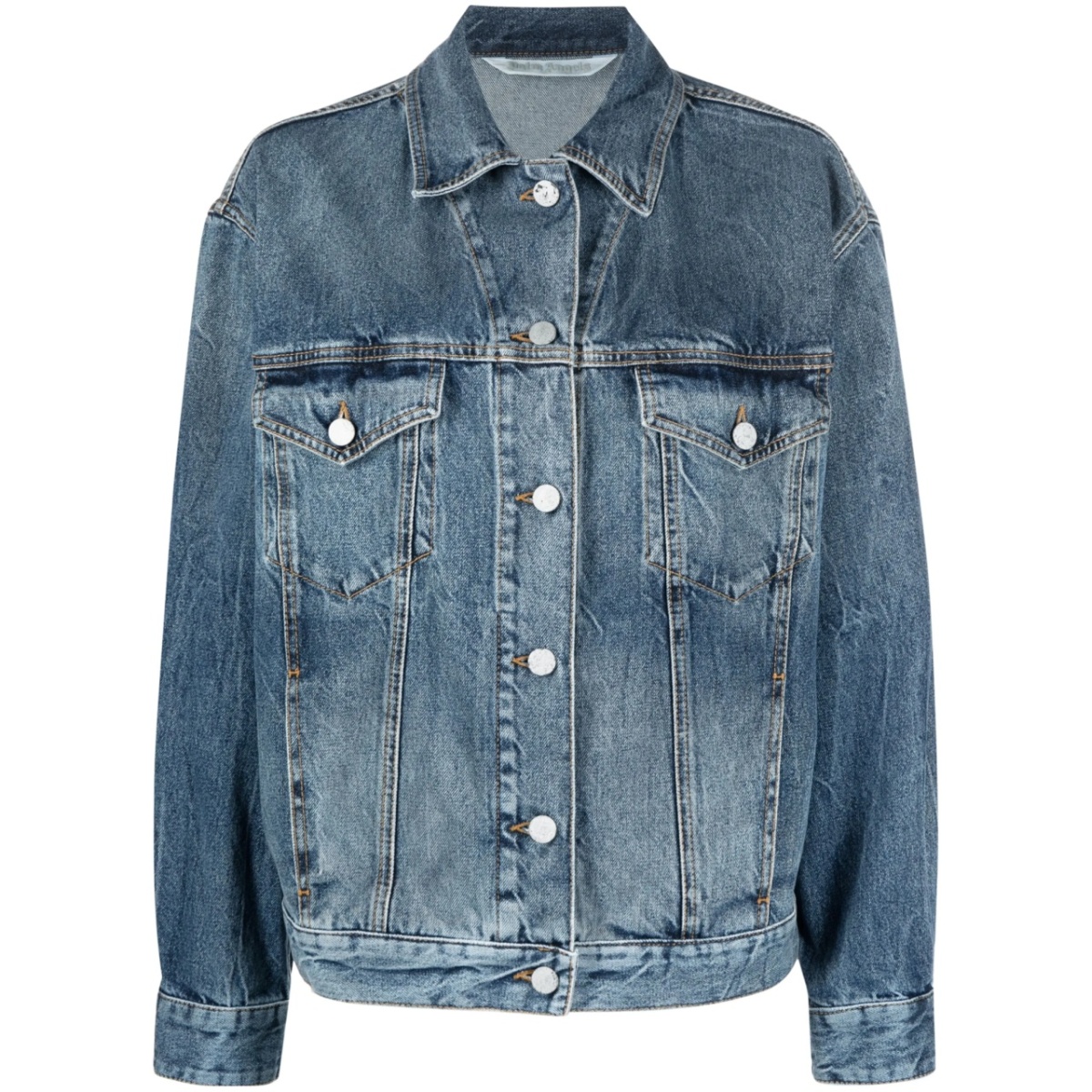 sunrise-print denim jacket