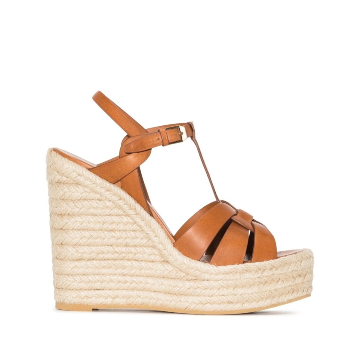 T-strap 85mm espadrille wedge sandals