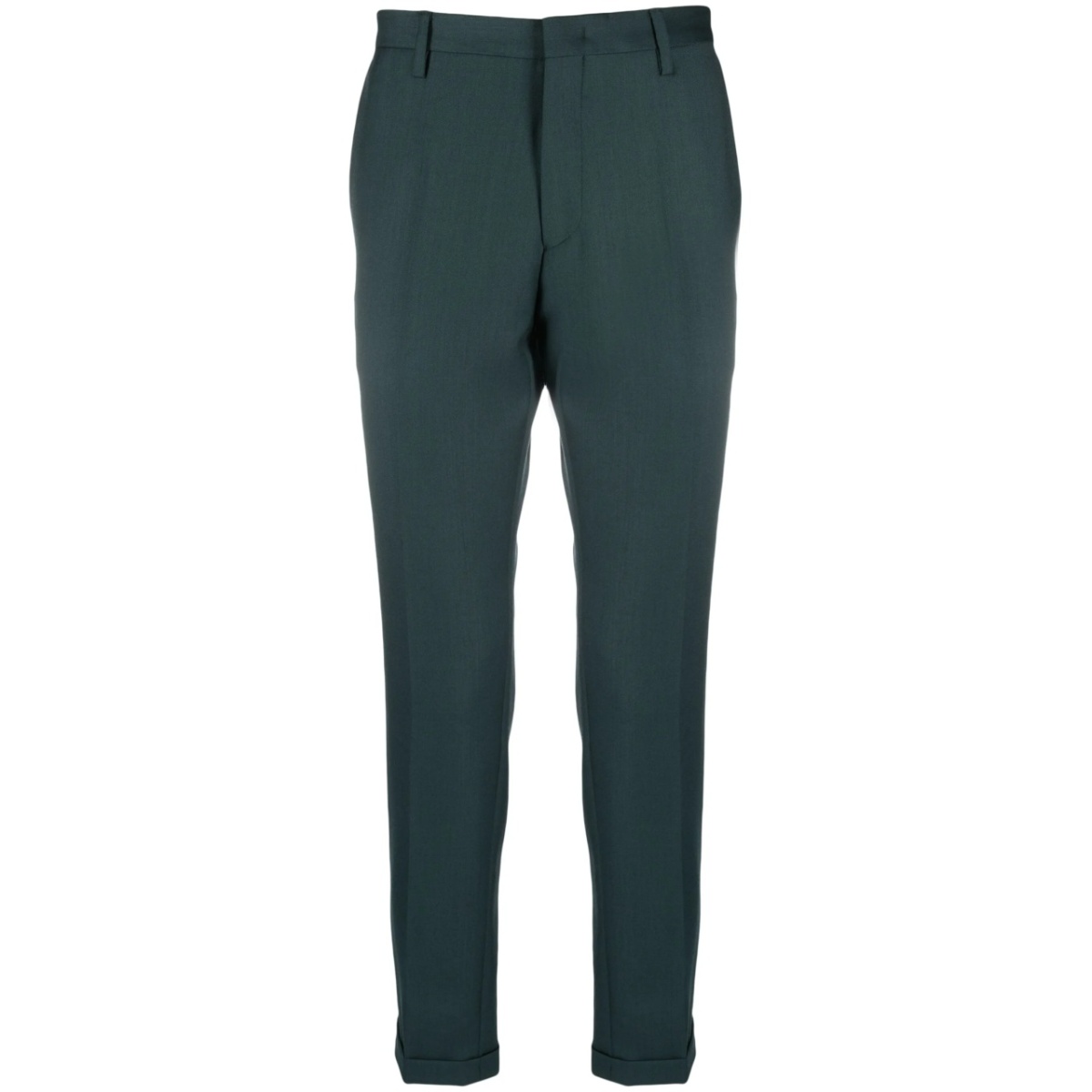 tapered-leg wool trousers