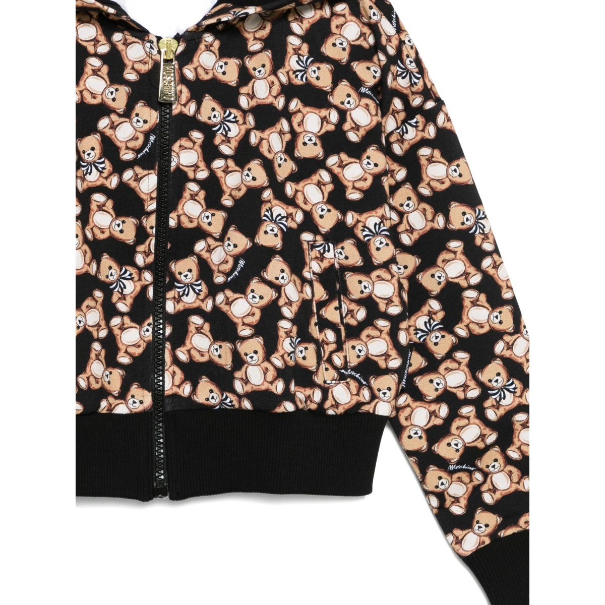 teddy-print zip-fastening hoodie - Img 3