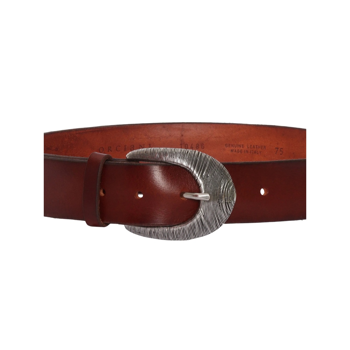textured buckle leather belt - Img 3