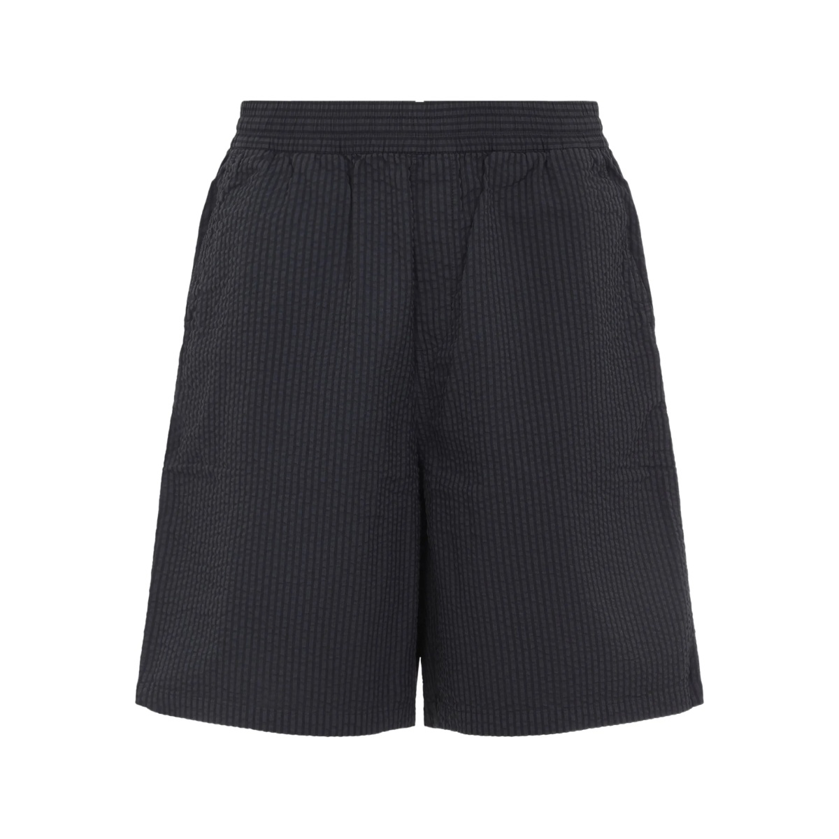textured elastic-waist shorts