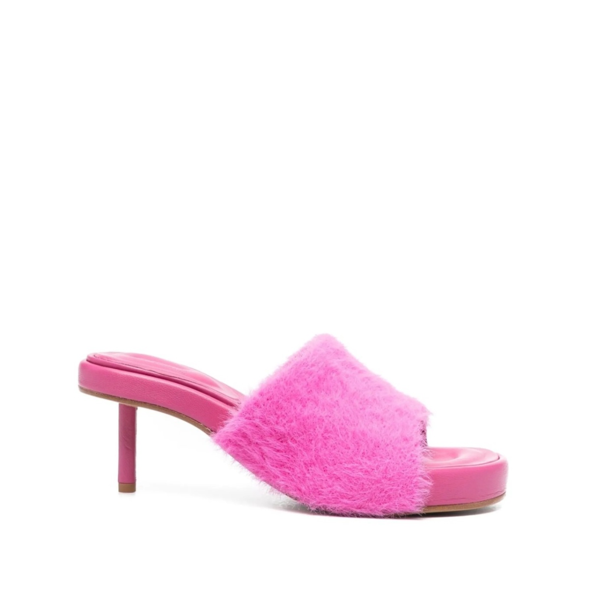 textured-finish open-toe mules