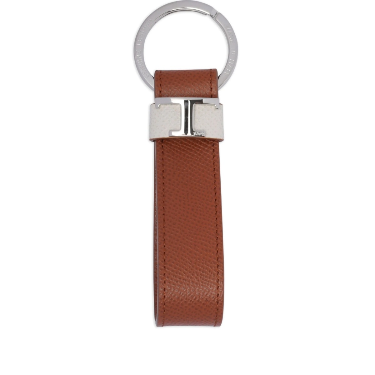 textured leather keychain