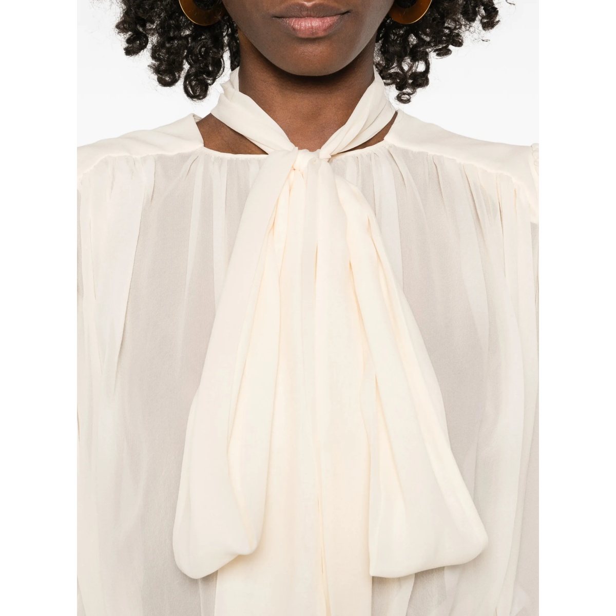 tie-detail pleated top - Img 5