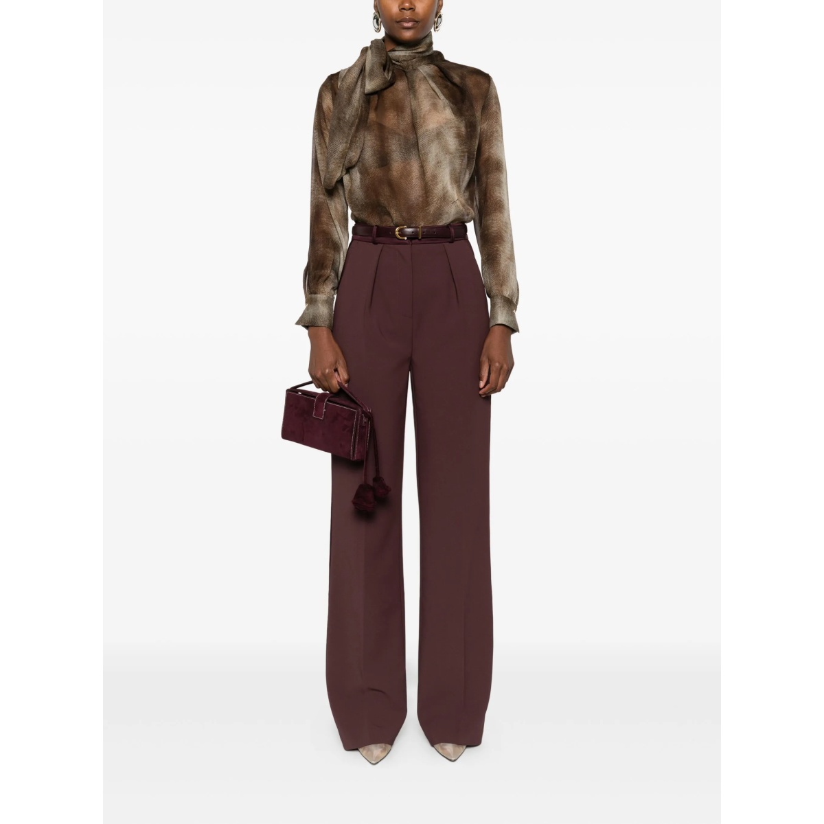 tie-neck silk top - Img 2