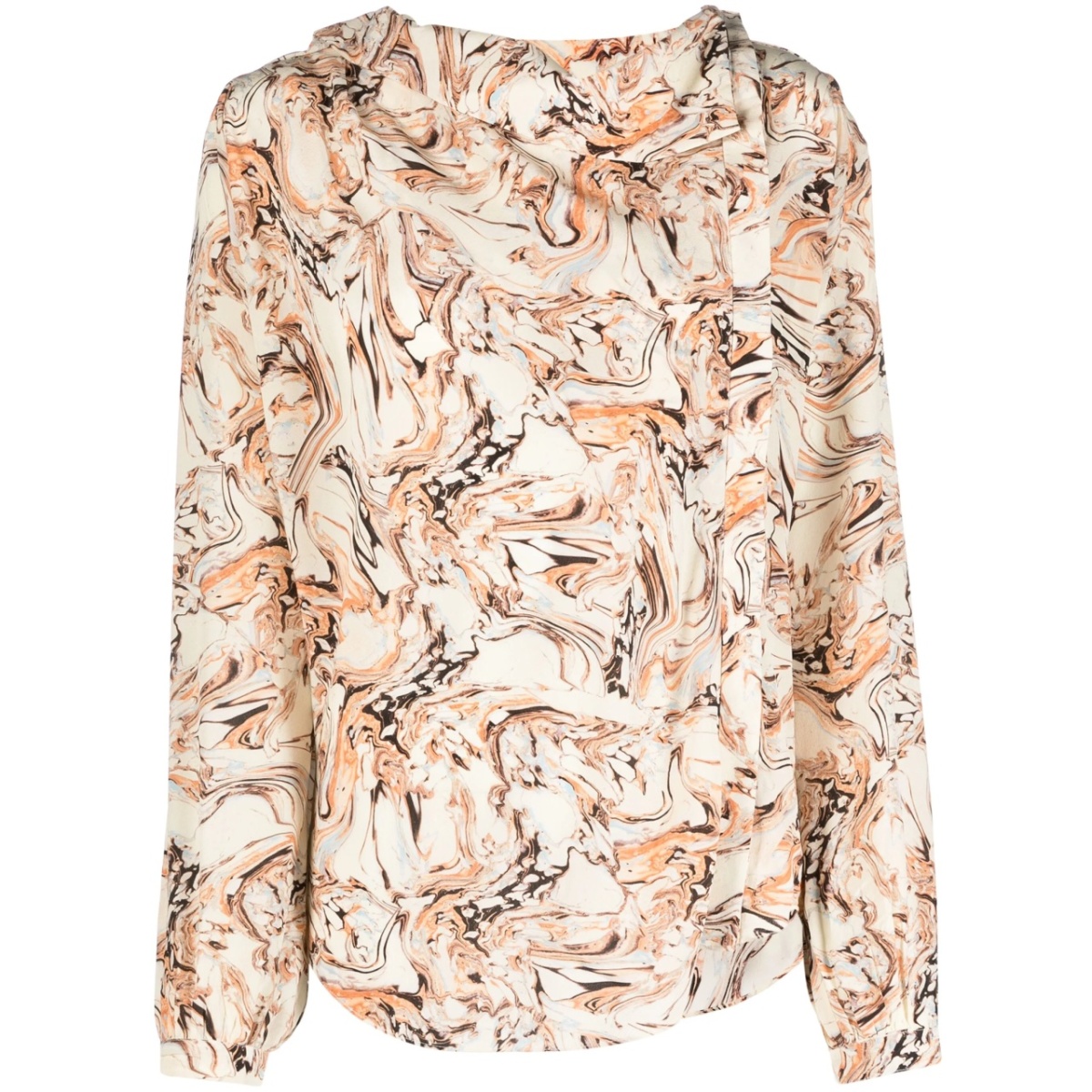 Tiphaine marble-print silk blouse