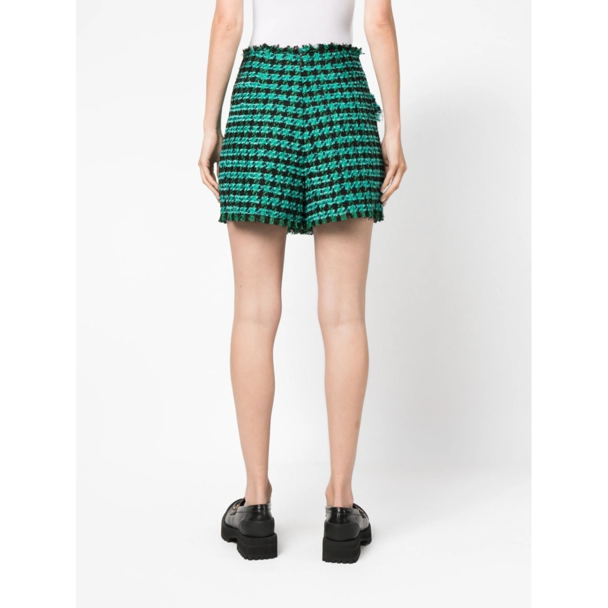 tweed houndstooth-pattern shorts - Img 4