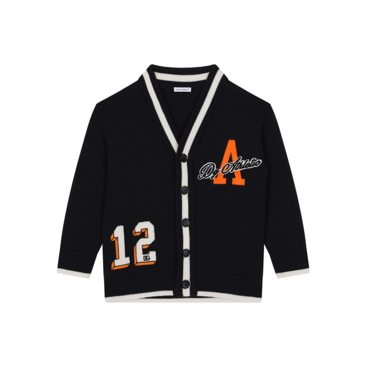varsity-patch wool cardigan