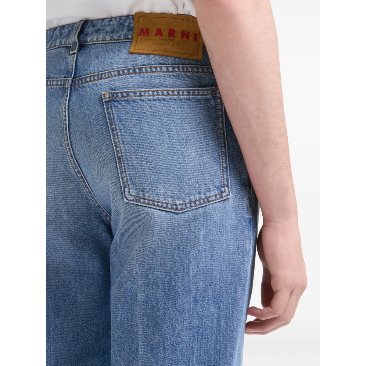 washed denim five-pocket jeans - Img 5