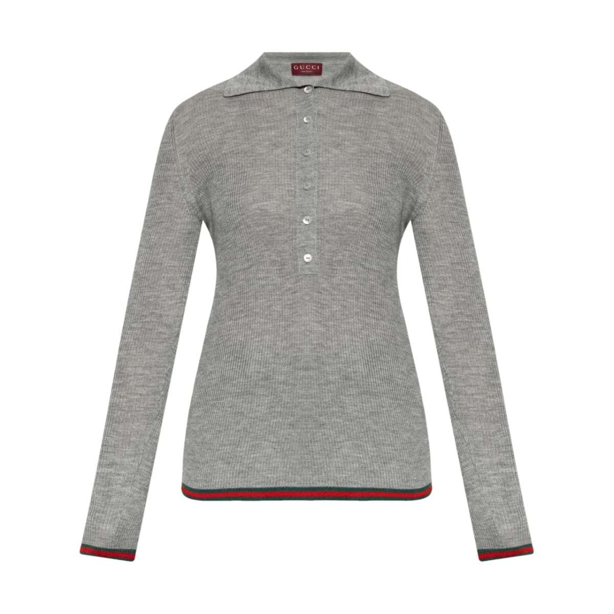 Web-Stripe trim polo top