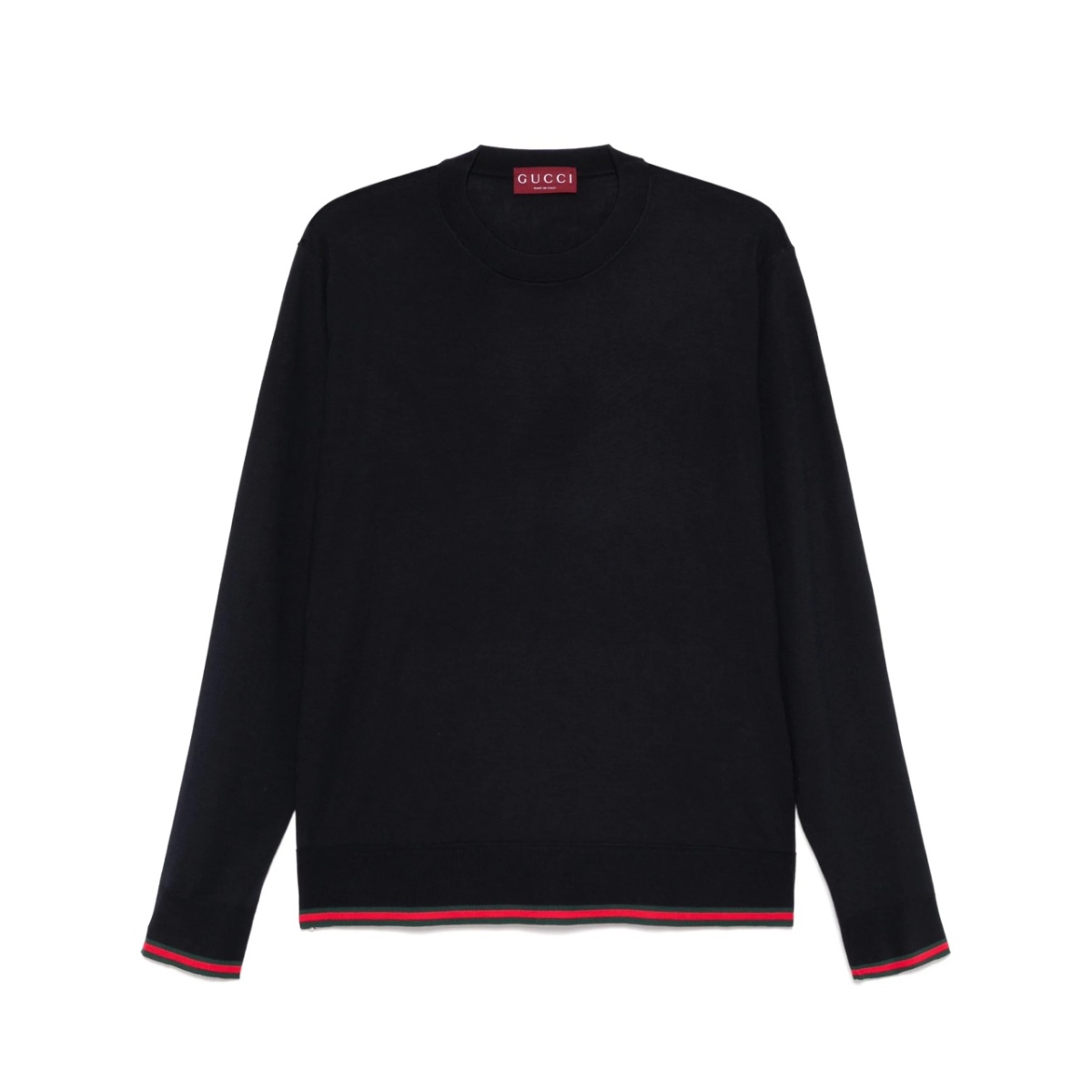 Web-trim wool sweater
