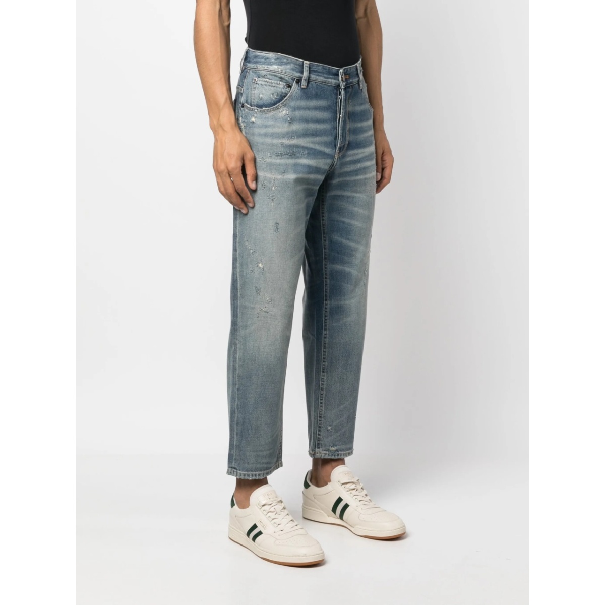 whiskering-effect straight-leg jeans - Img 3