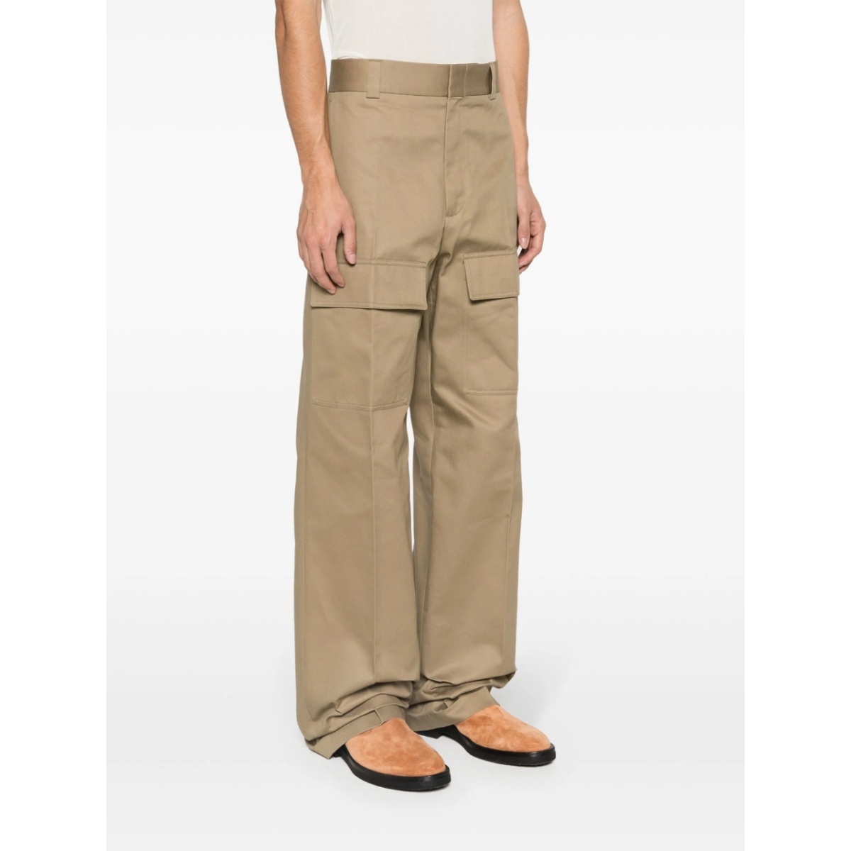 wide-leg cotton cargo trousers - Img 3
