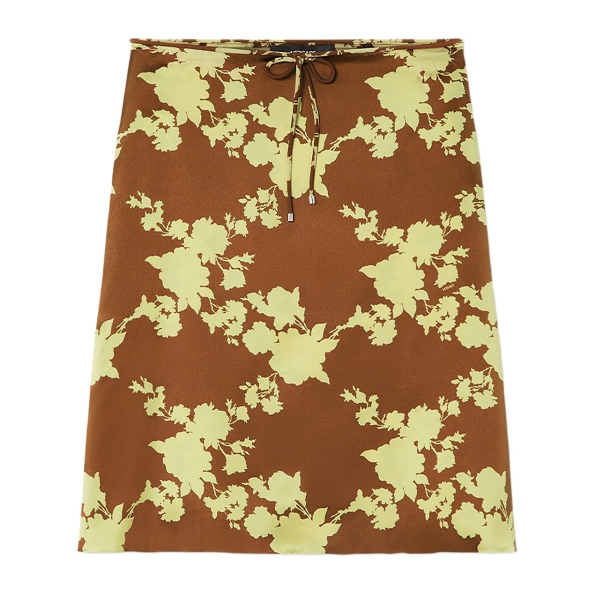 Wild Roses satin midi skirt