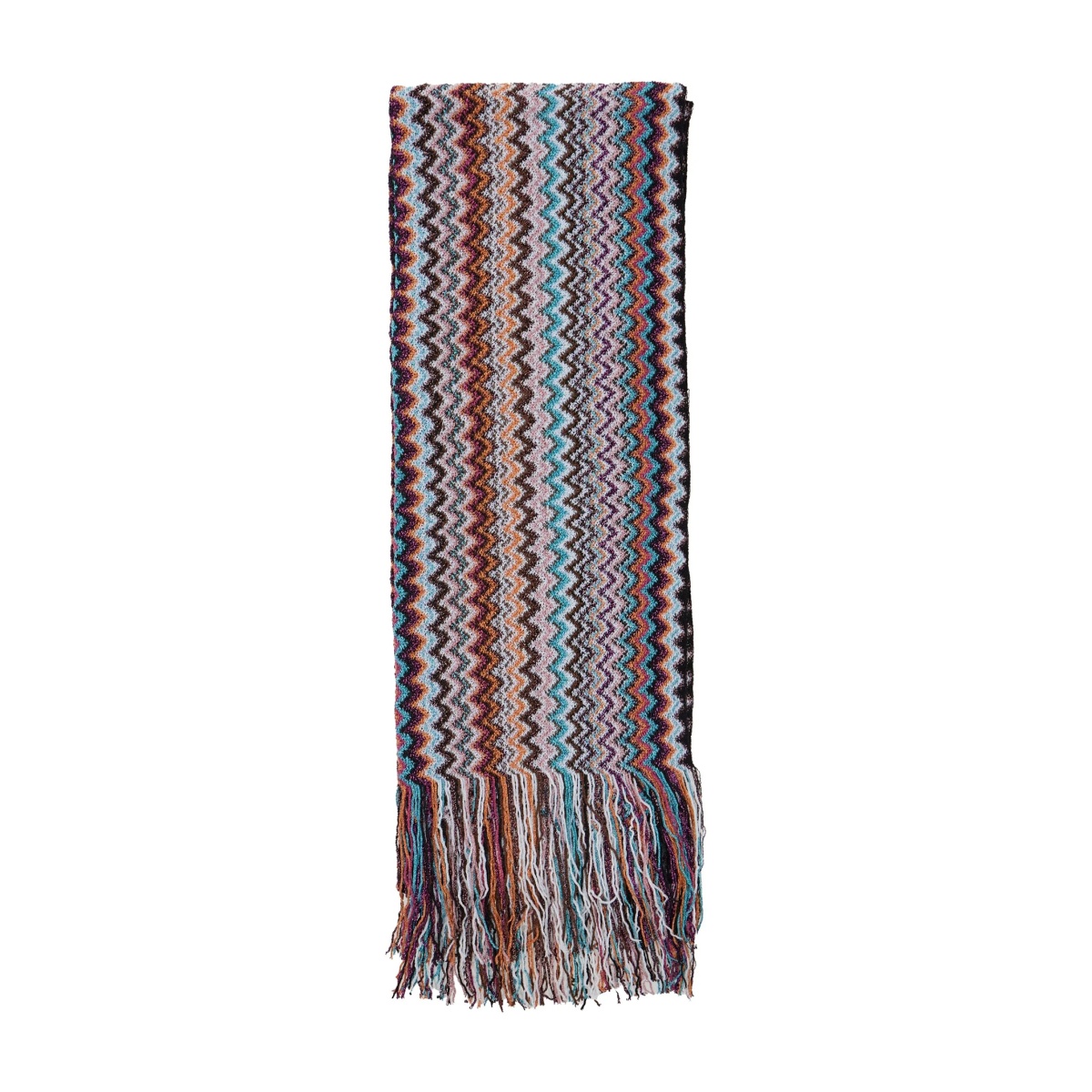 zigzag-pattern fringed scarf