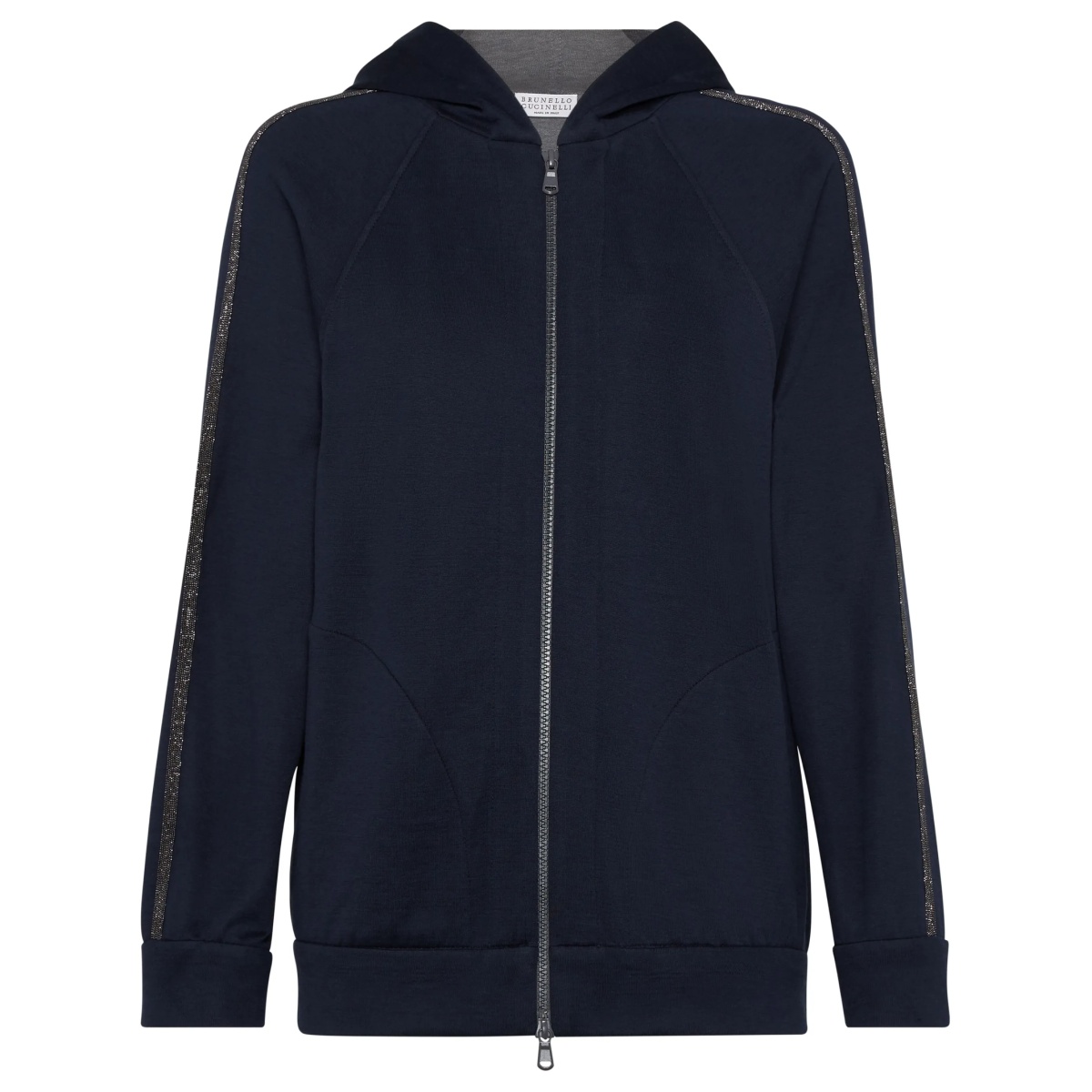 zip-up cotton-blend hoodie