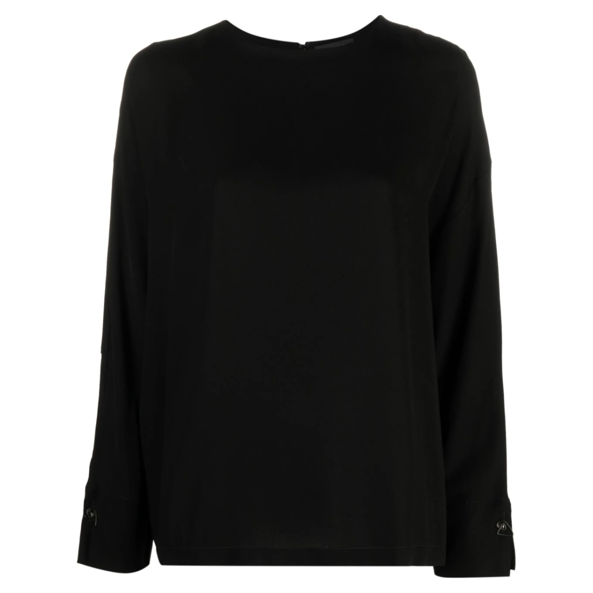 zip-up round-neck sweatshirt