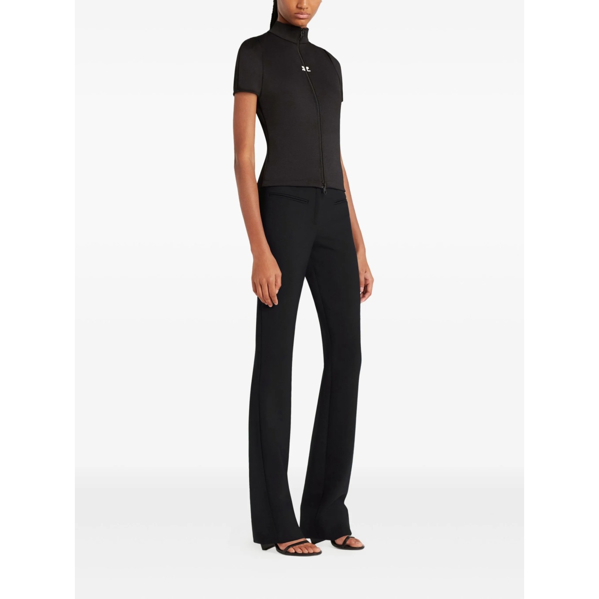 zip-up short-sleeve top - Img 3