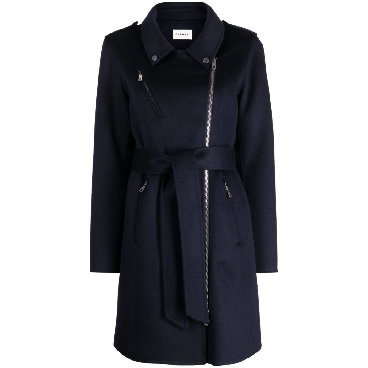 zip-up wool coat