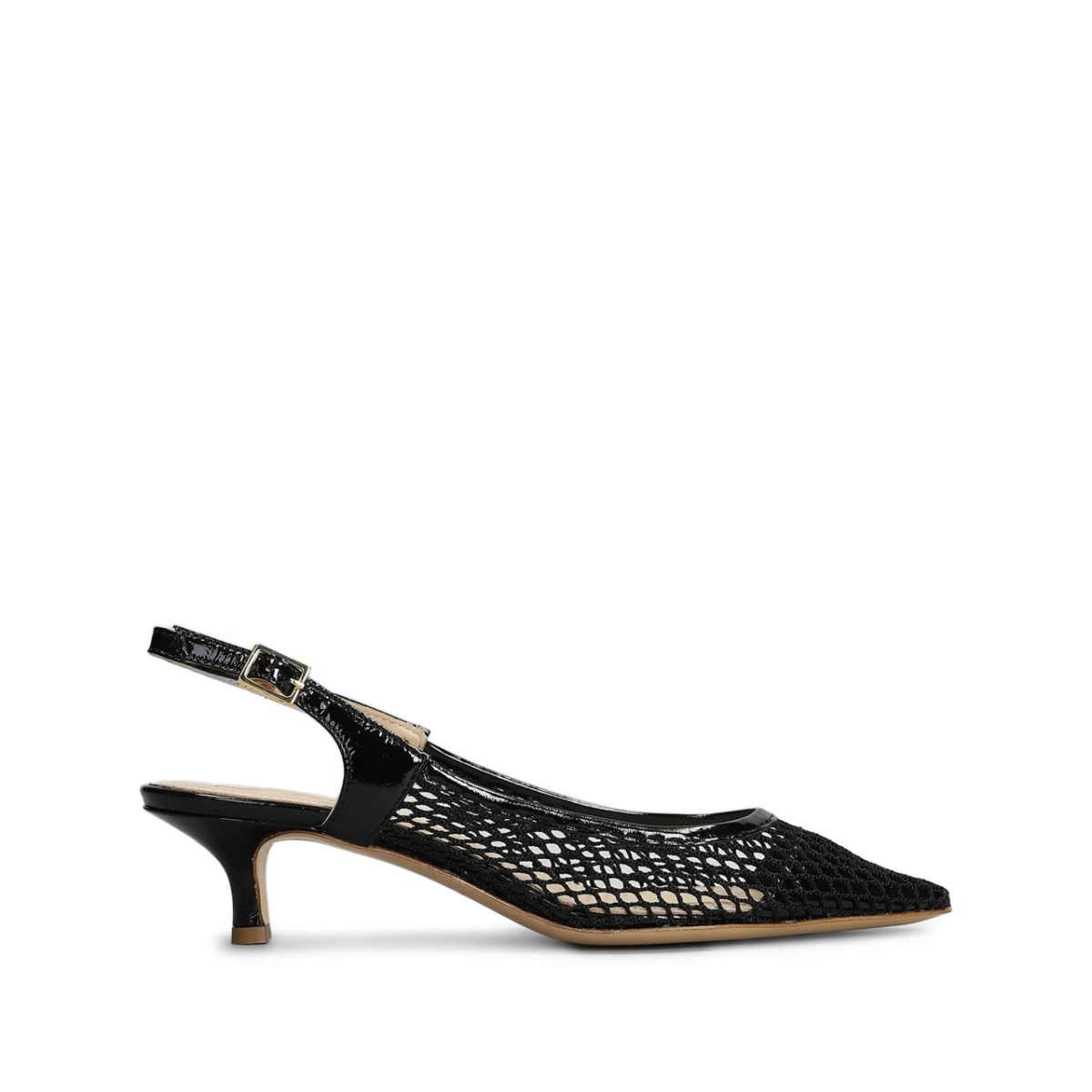 50mm mesh slingback pumps