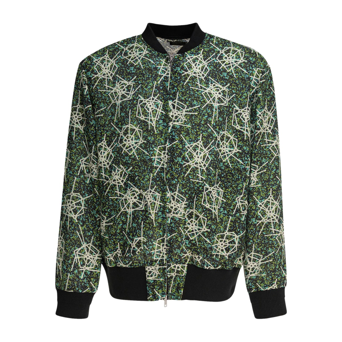 abstract-print bomber jacket