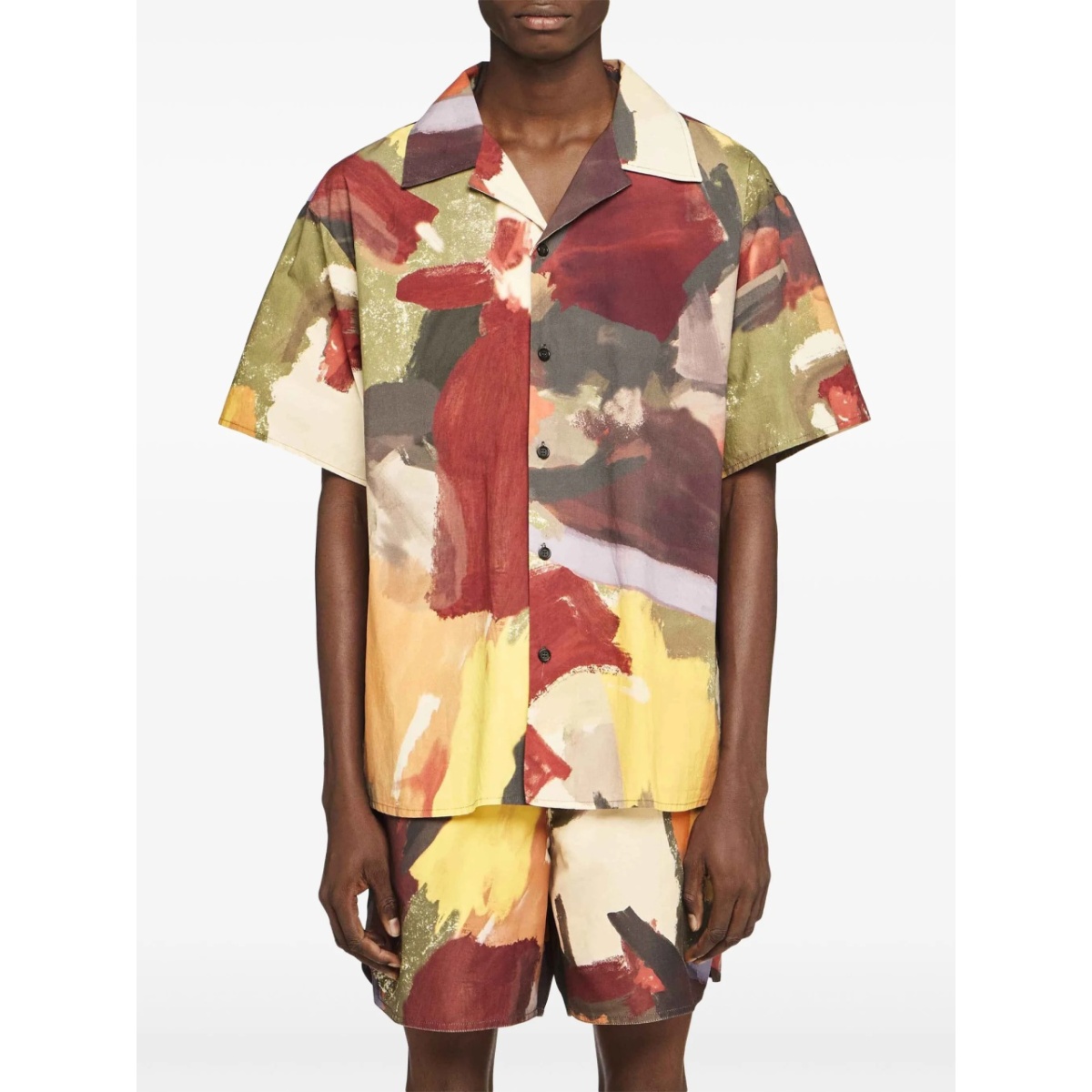 abstract-print cotton shirt - Img 3
