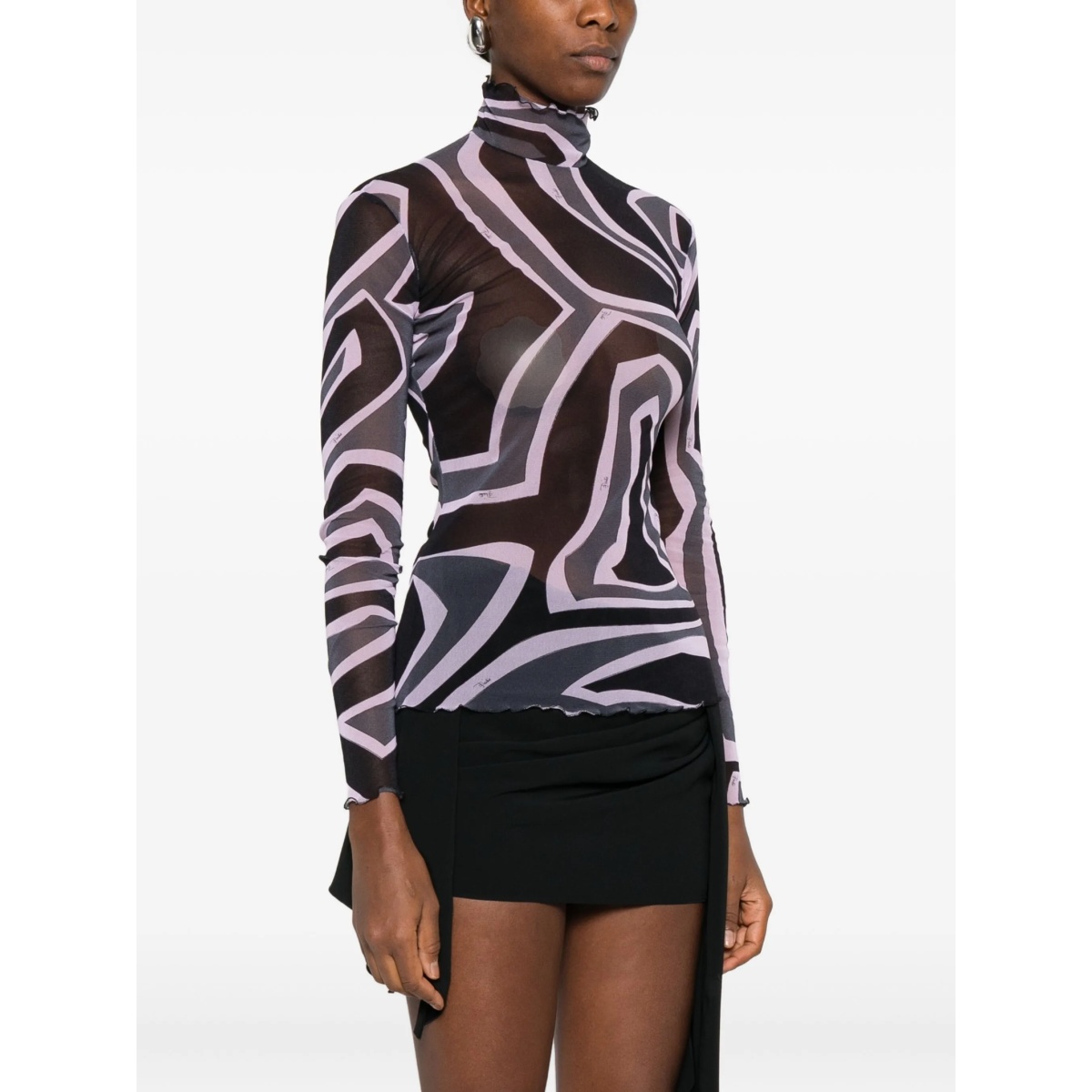 abstract-print mesh top - Img 3