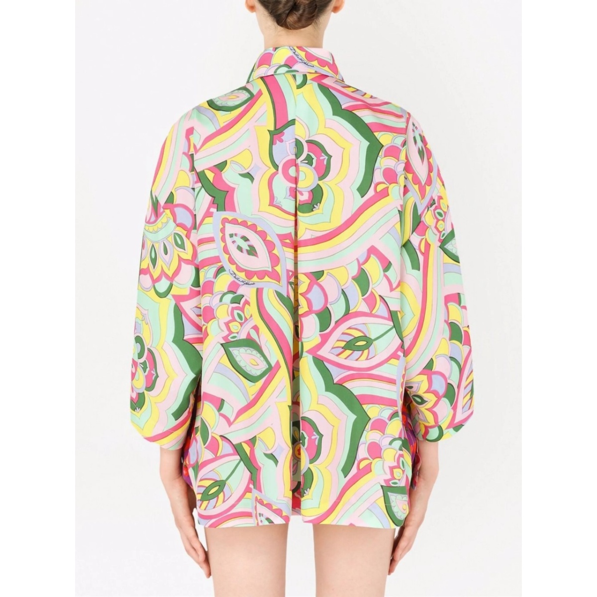 abstract-print silk shirt - Img 4