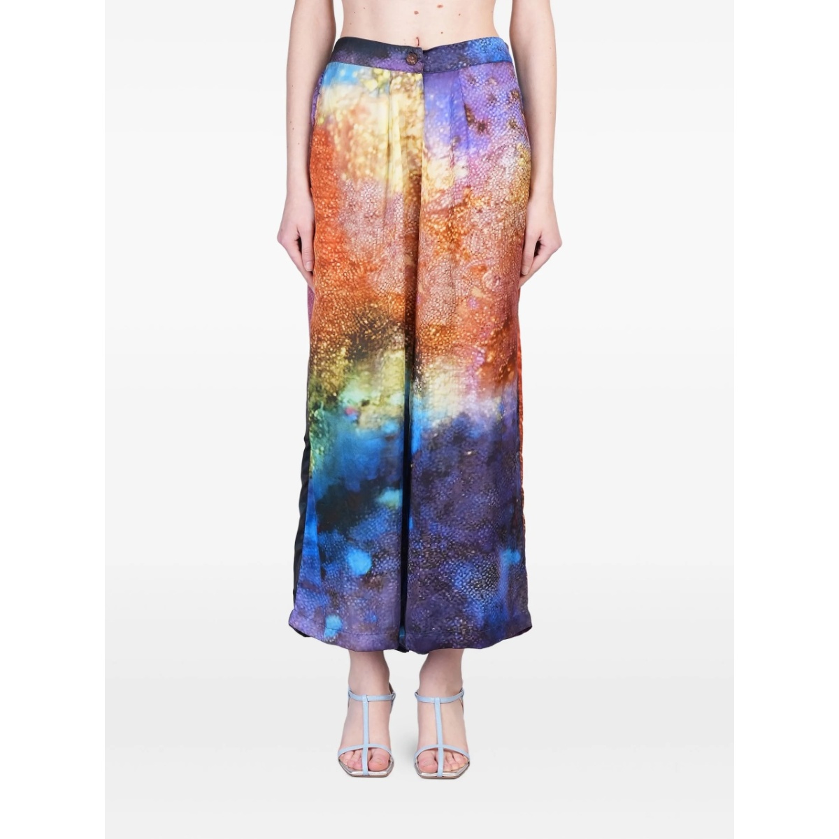 abstract-print trousers
