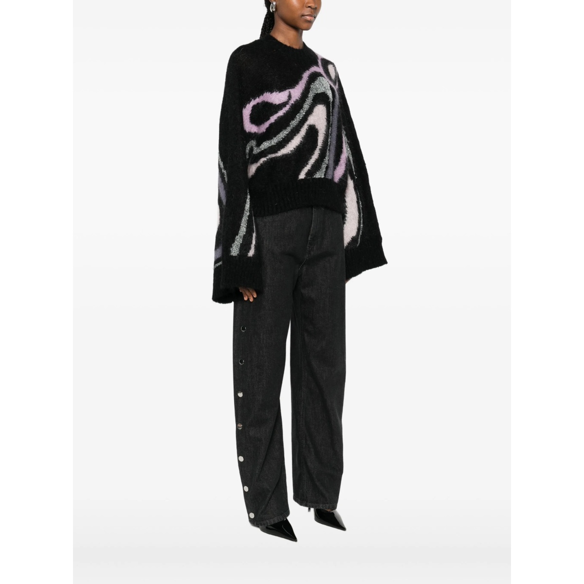 Aline graphic-print crew-neck sweater - Img 3