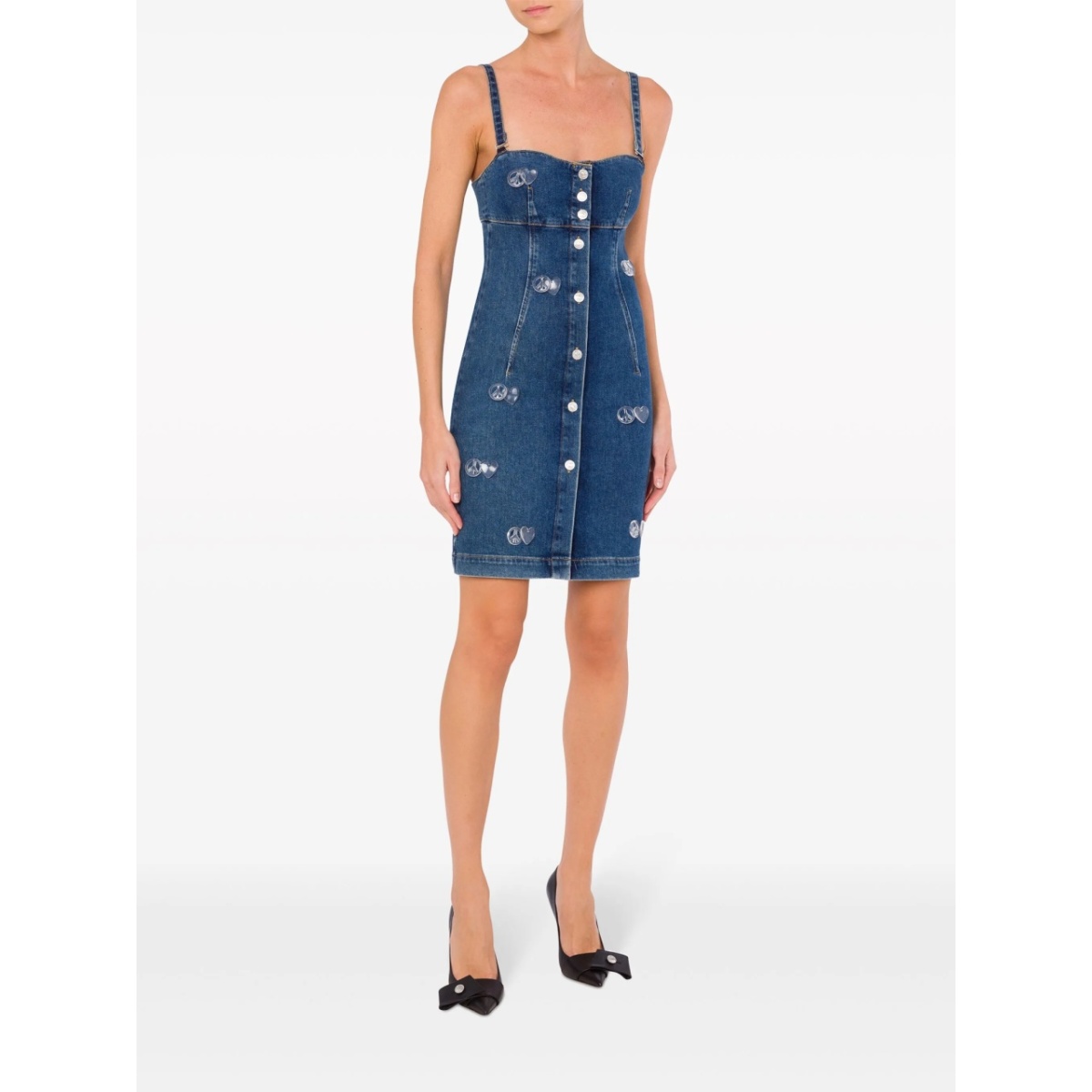 appliquéd denim minidress - Img 2