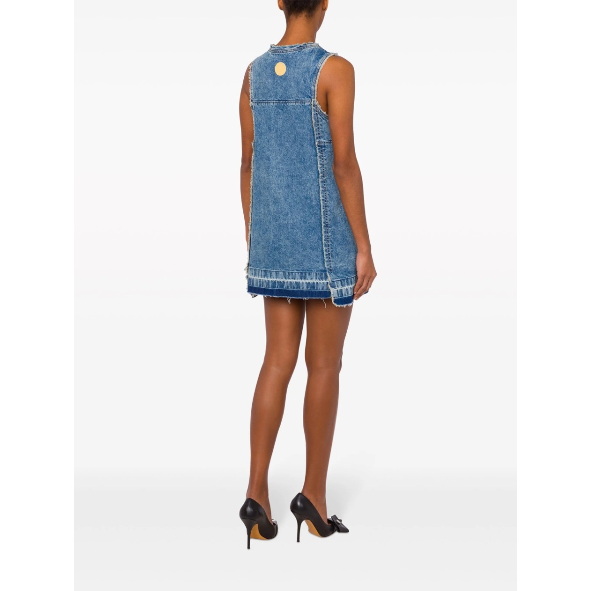 appliquéd denim minidress - Img 3