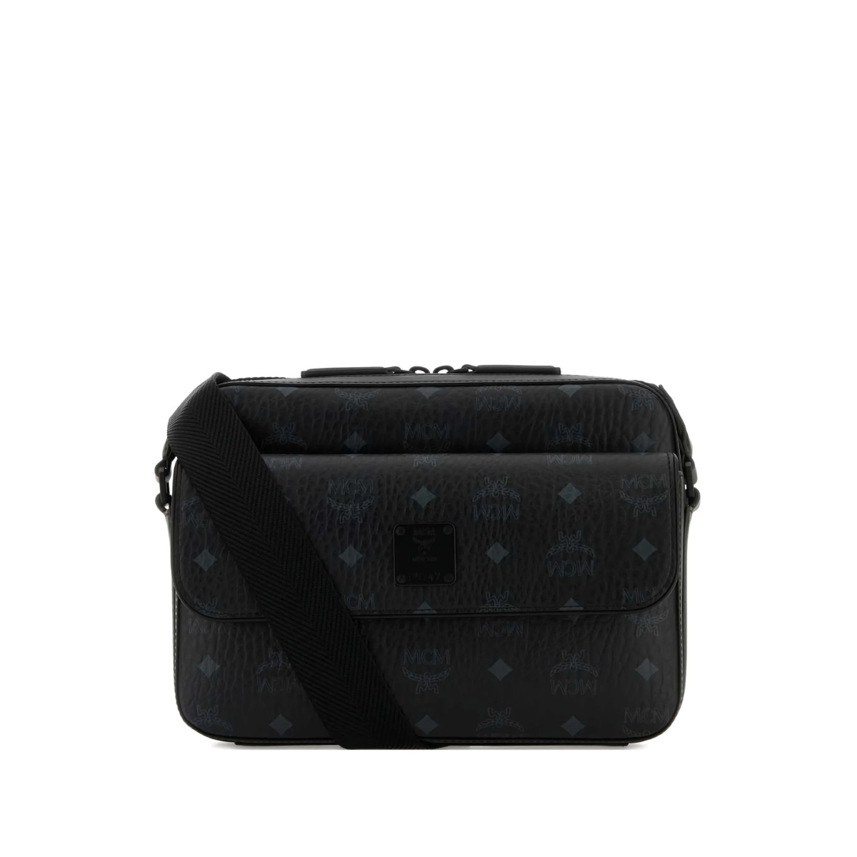 Aren monogram-printed canvas messenger bag