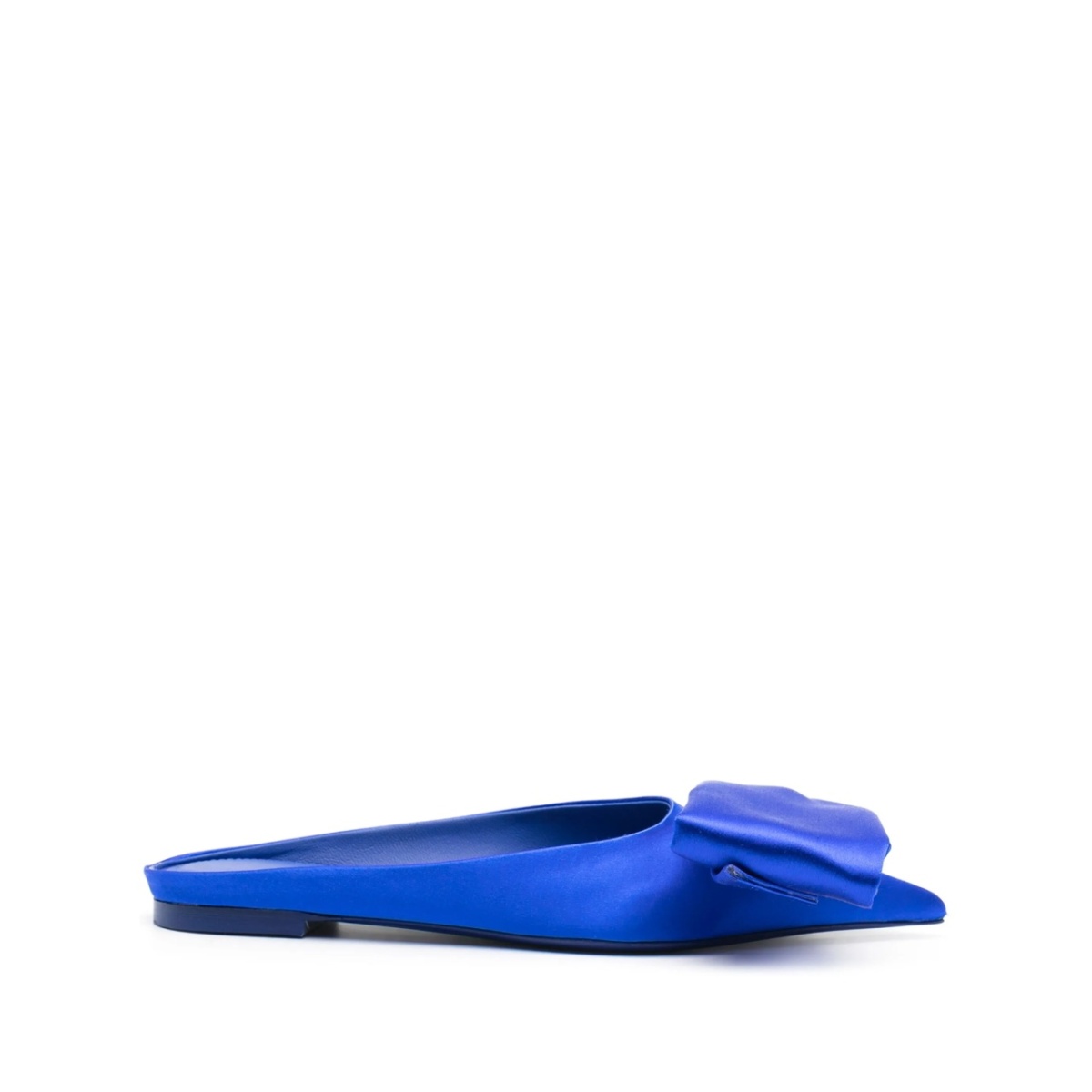 asymmetric-bow satin mules
