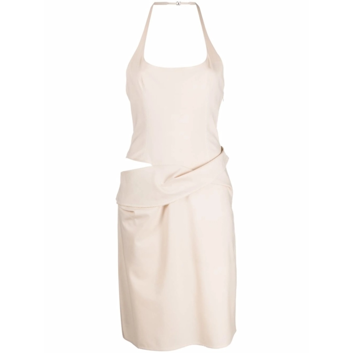 asymmetric halterneck dress