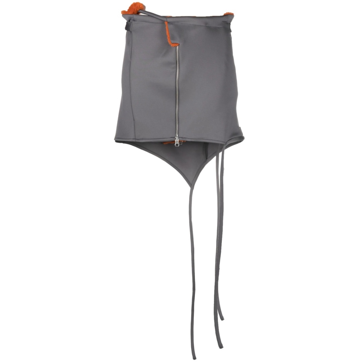 asymmetric-hem zip-up miniskirt