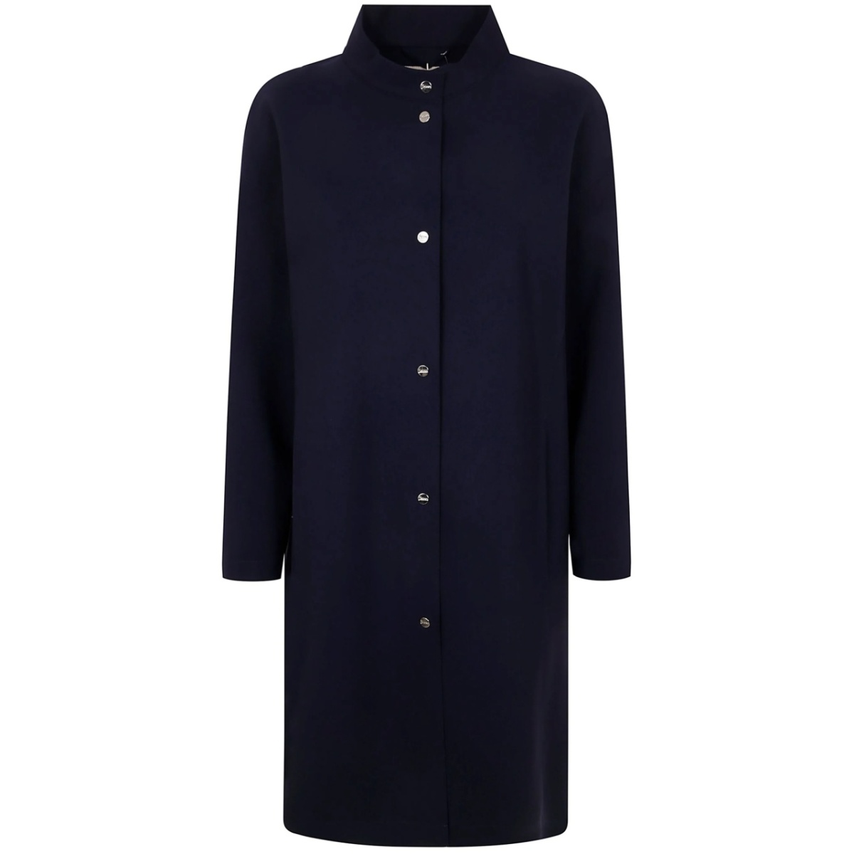 band-collar buttoned coat