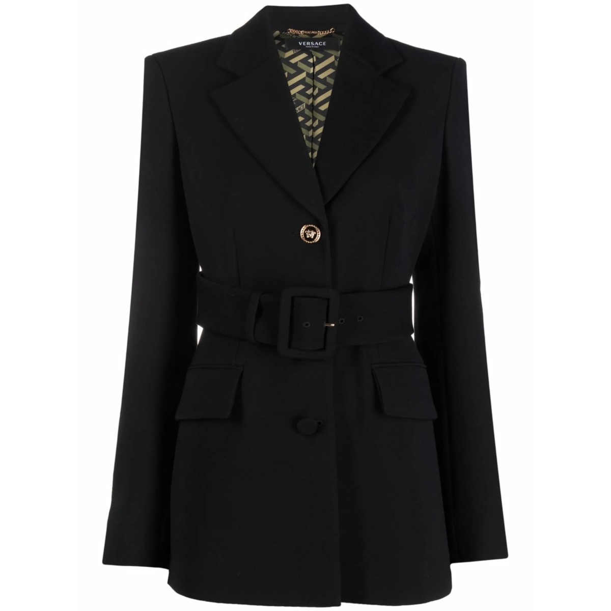 belted single-breasted blazer