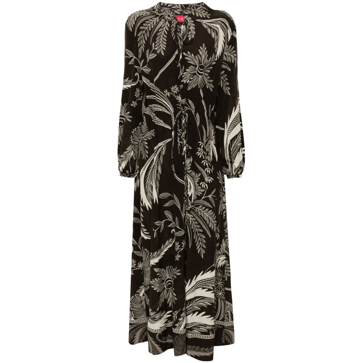botanical-print dress