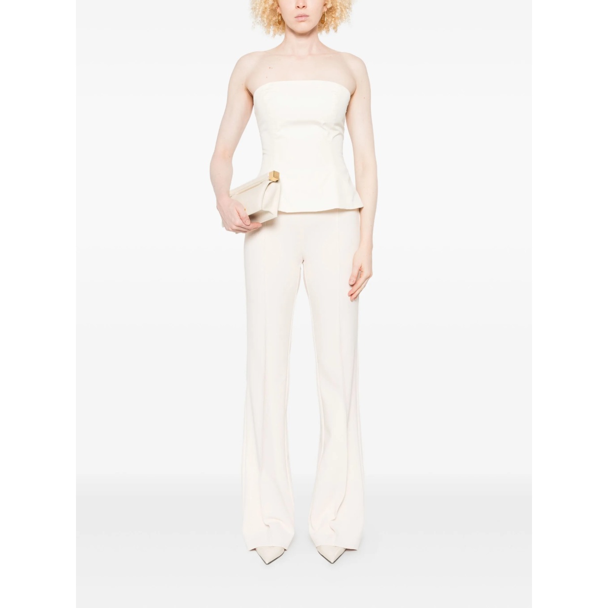 button-detailed flared trousers - Img 2