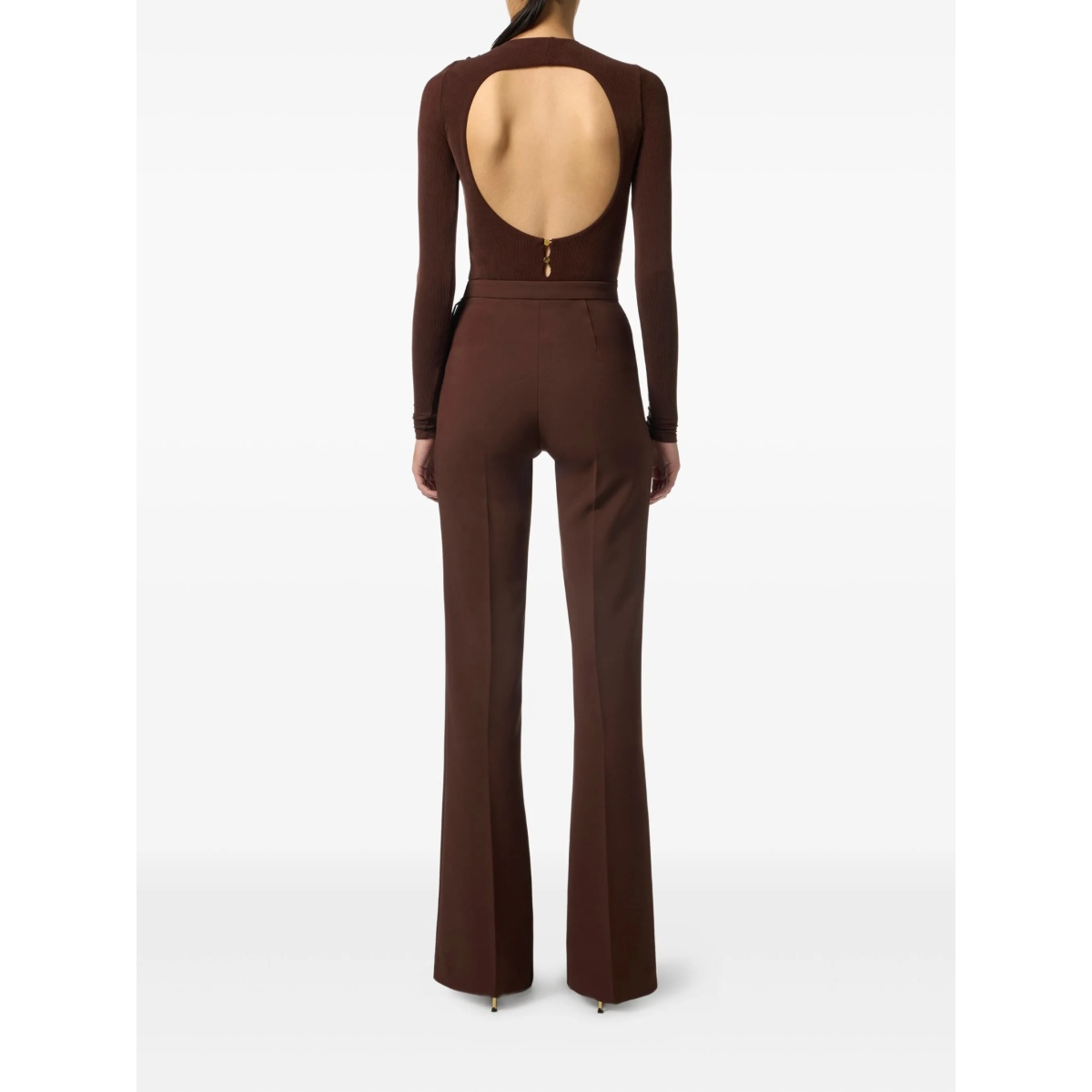 button-detailed flared trousers - Img 3