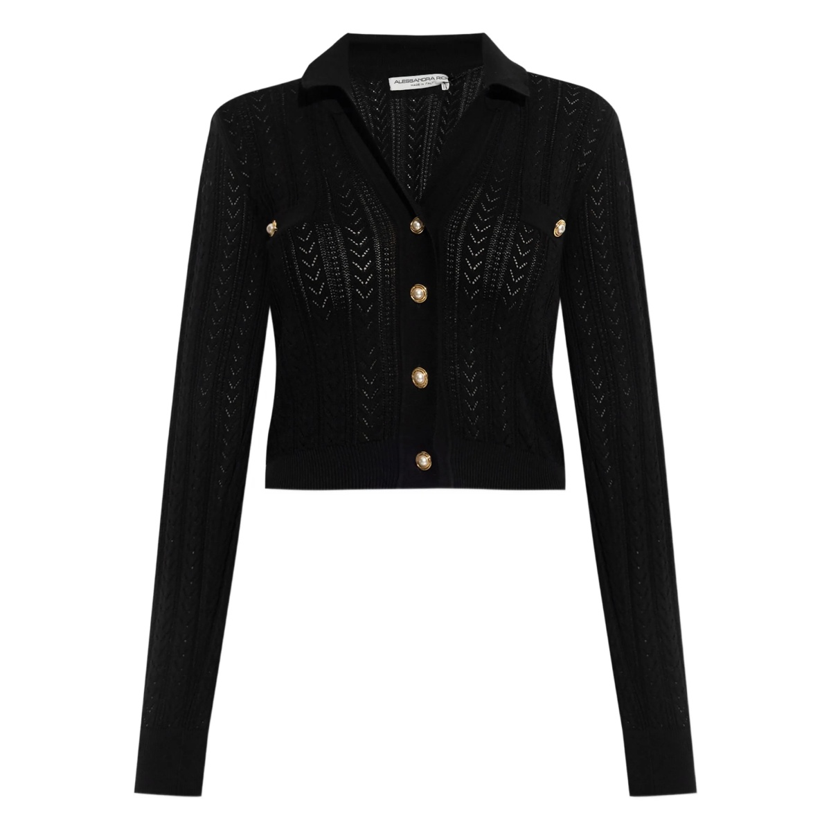 button-embellished knitted cardigan
