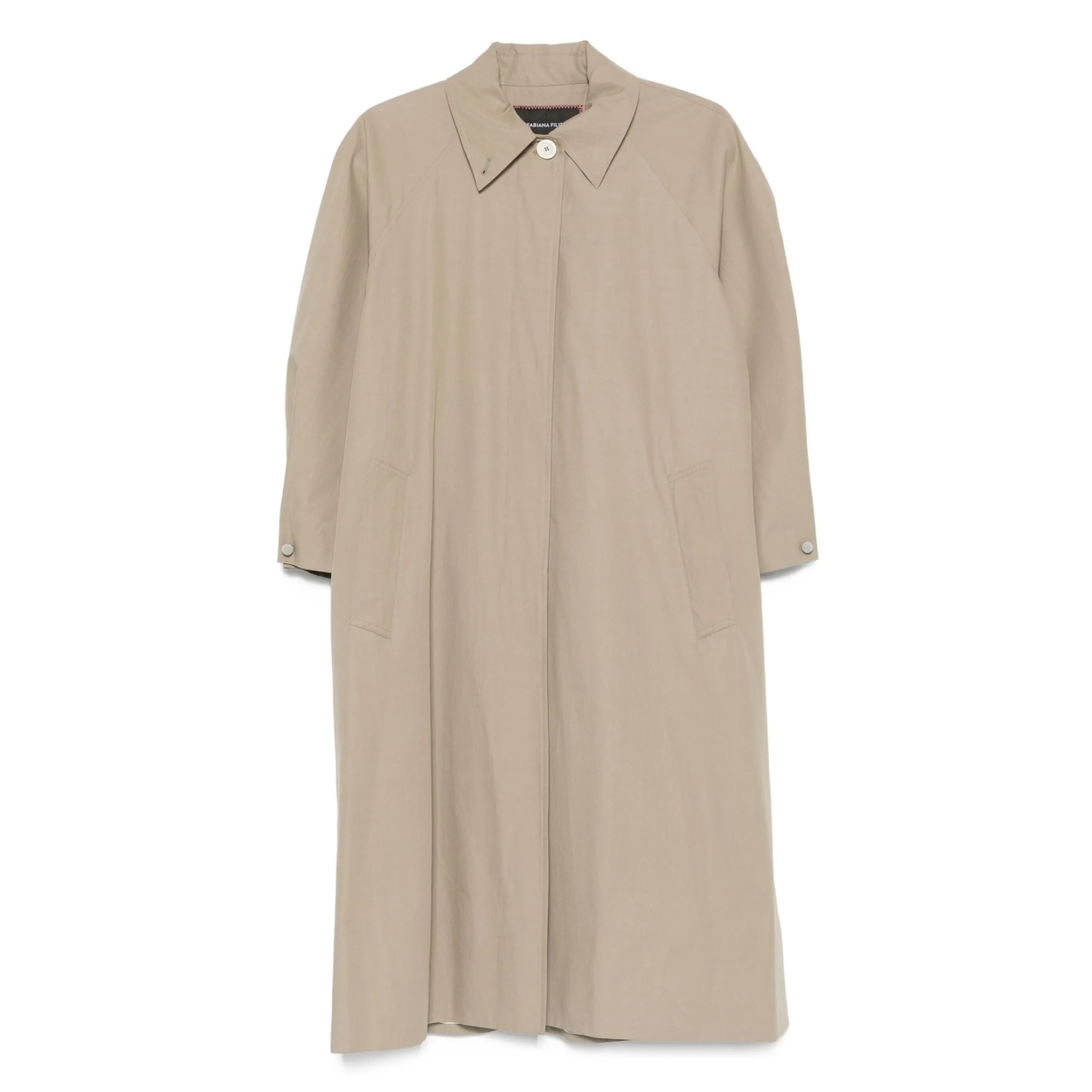 button-fastening raglan-sleeve coat