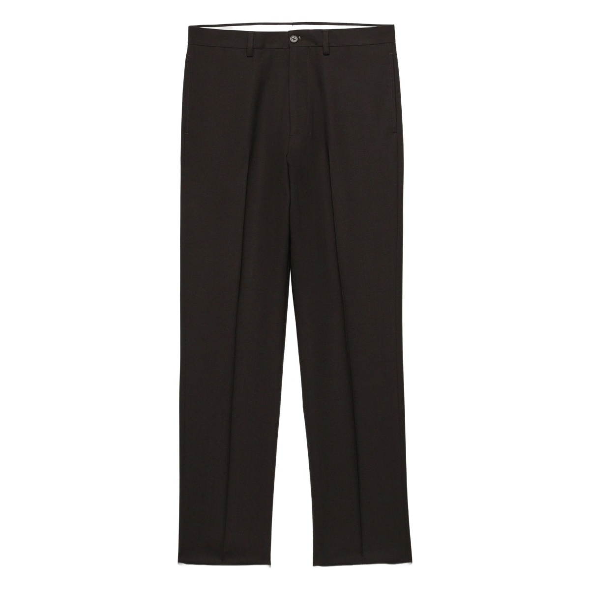 button-fastening wool trousers