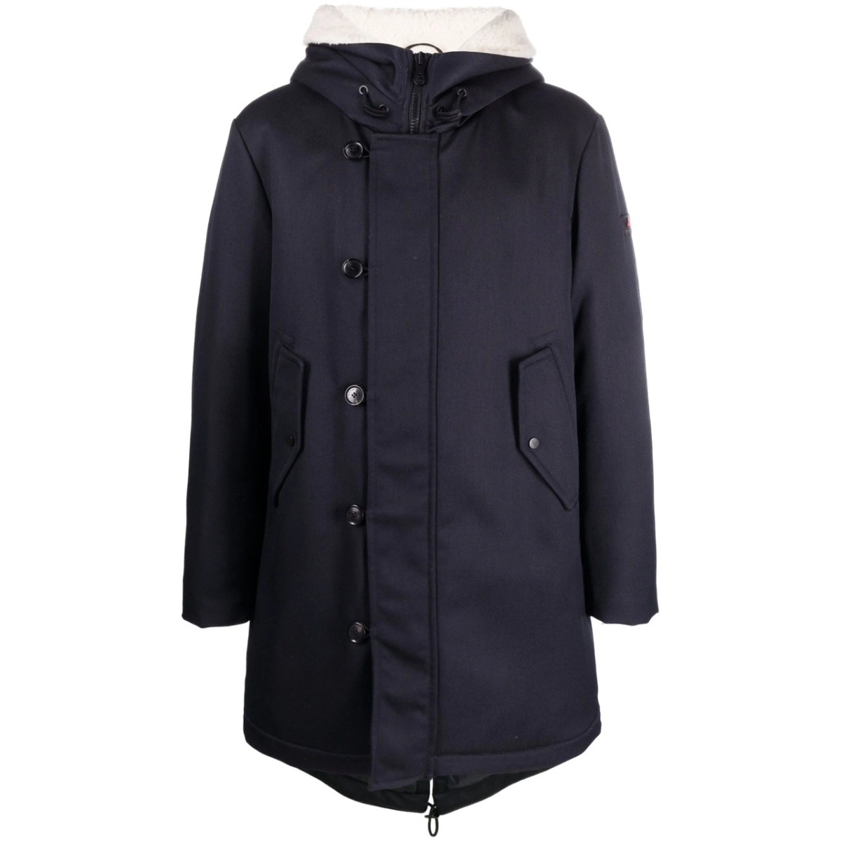 button-up padded hooded coat