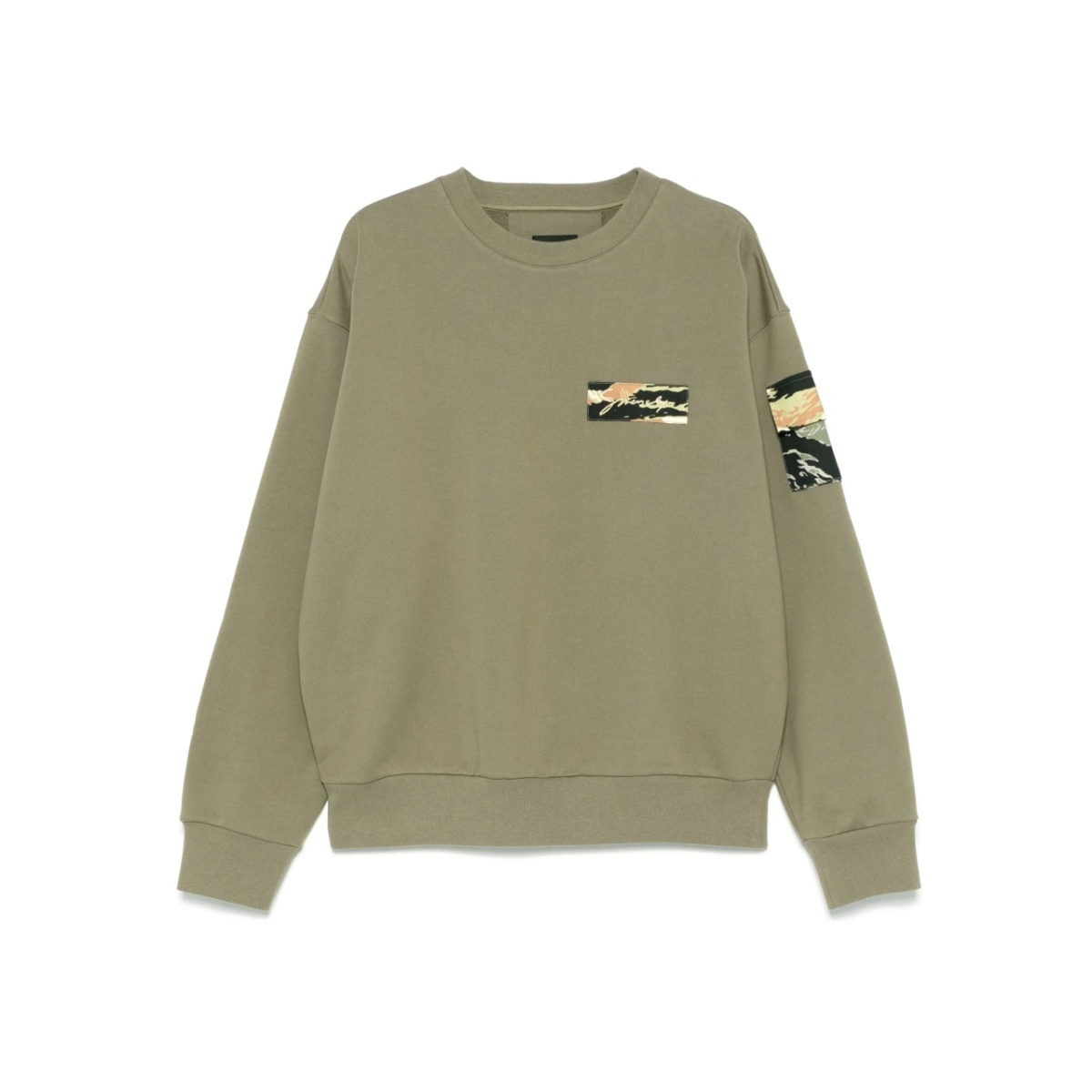 camo-patches sweatshirt