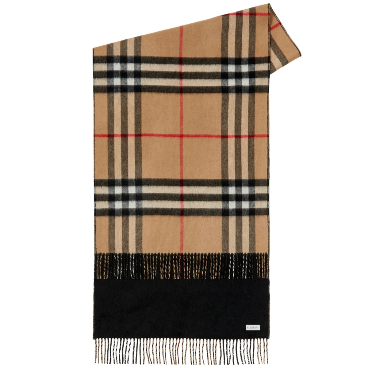 check cashmere reversible scarf