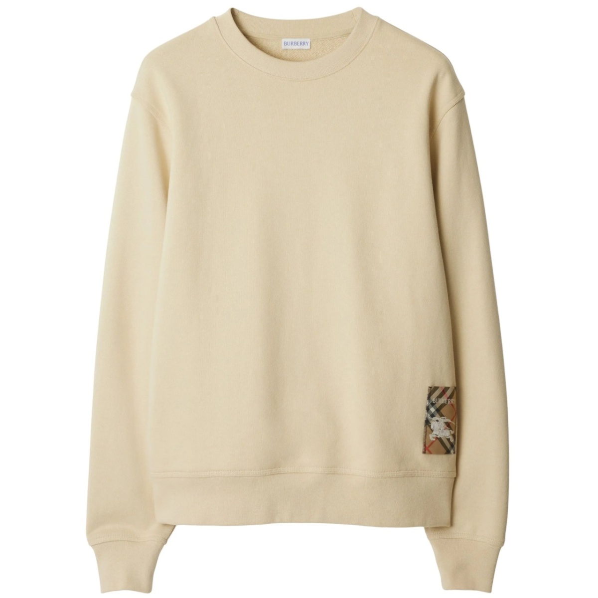 check-patch cotton sweatshirt